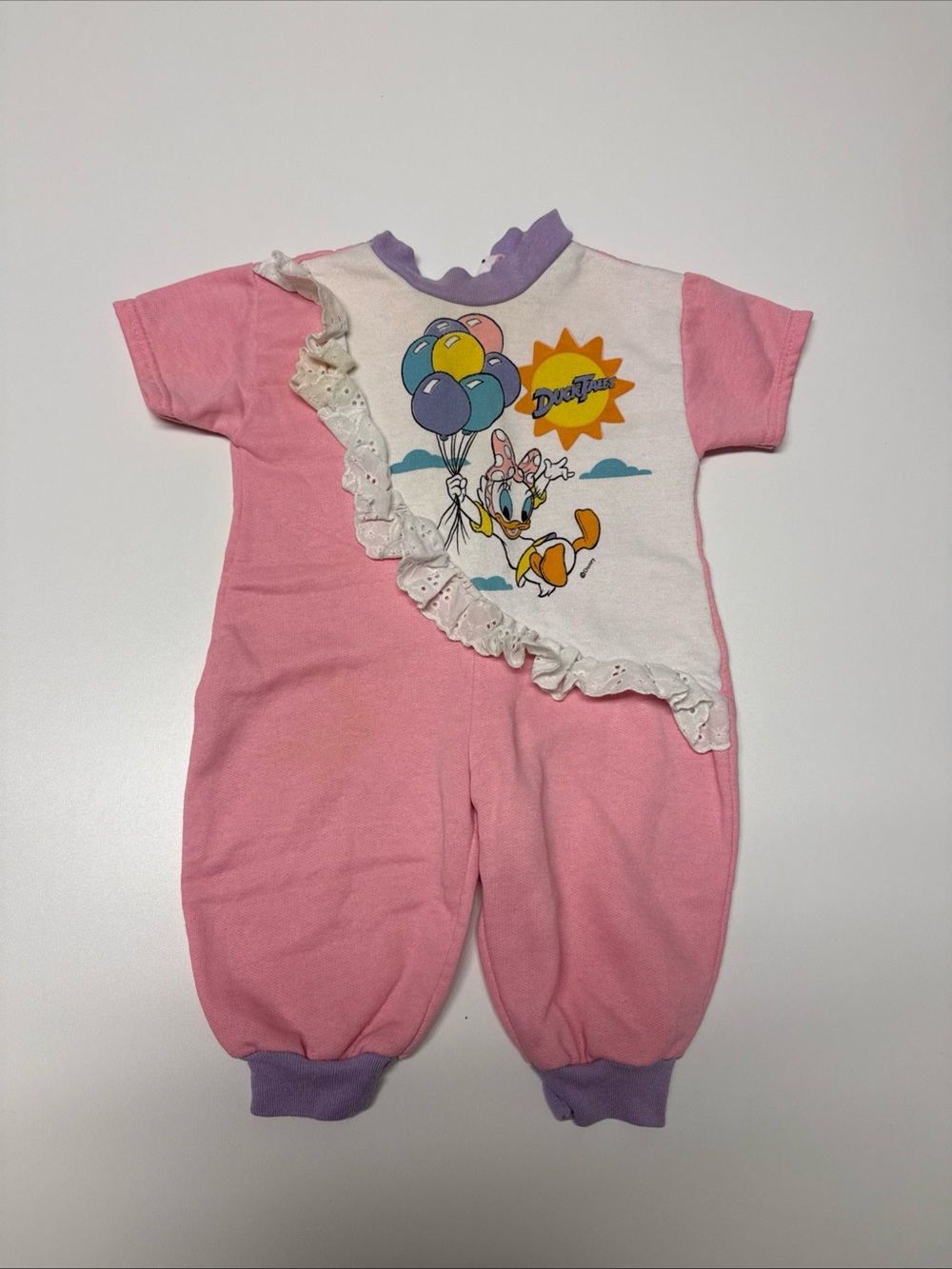 Disney Daisy Duck Pink, White & Purple Baby One-Piece